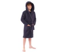 Bedlam Boy's Teddy Fleece Dressing Gown in Black | Size: 7-8 Years Bedlam Black 7-8 Years
