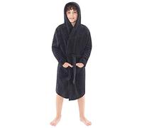 Bedlam Boys Unisex Hooded Fleece Robe Gown UK Seller - Black - 9/10 Years