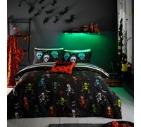 Bedlam - Halloween Kids Glow in the Dark Duvet Set - Dancing Skeletons - Single Bed Set in Black (DAGBK11P1U)
