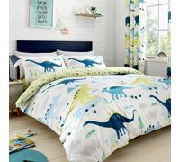 Bedlam DINO Multicolour Glow In The Dark Eyelet Curtains & Cushions