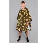 Bedlam, kids, children, girls, boys poncho, fleece hoodie, wearable throw, Polyester, Dino Green, 75 x 92.5cm