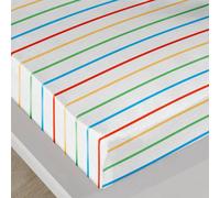 Bedlam Farmyard Friends Striped Print 28Cm Fitted Bed Sheet