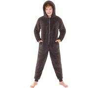 Bedlam Fluffy Fleece Onesie in Charcoal | Size: 7-8 Years Bedlam Charcoal 7-8 Years