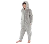 Bedlam Fluffy Fleece Onesie in Light Grey | Size: 9-10 Years Bedlam Light Grey 9-10 Years