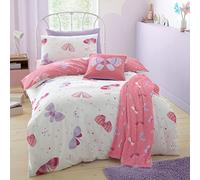 Bedlam - Flutterby Butterfly - Reversible Duvet Cover Set - Single Bed Size in Pink