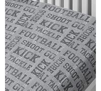 Bedlam Football Print Fitted Sheet, Grey, Single