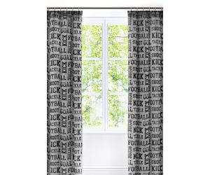 Bedlam 'Football' Lined Pencil Pleat Curtains in Grey | Size: 168 cm width x 183 cm drop Bedlam Grey 168 cm width x 183 cm drop