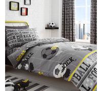 Bedlam Football Print Reversible Duvet Cover Set