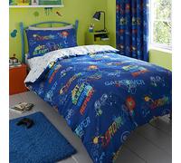 Game Glow Duvet Cover and Pillowcase Set grey