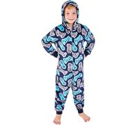 Bedlam Boys Girls Fleece Gaming Onesie Robe Gown Hooded UK Seller - Blue Printed Onesie - 15 Years