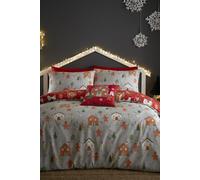 Bedlam - Christmas Gingerbread House Duvet Cover - Double Bedding Size (200 x 200cm) - Reversible (2 Colours) - 2x Pillowcases - Gingerbread Man Duvet Cover - Christmas Bedding - Christmas Decorations