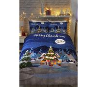 Bedlam 'Glow In The Dark' Christmas Scene Print Duvet Cover Set | Size: Single Bedlam Multicolor Single