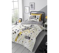 Bedlam 'Goal' Reversible Duvet Cover Set in Gold | Size: Double Bedlam Gold Double