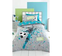 Bedlam 'Goal' Reversible Duvet Cover Set in Grey | Size: Double Bedlam Grey Double
