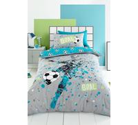 Bedlam 'Goal' Reversible Duvet Cover Set in Grey | Size: Single Bedlam Grey Single