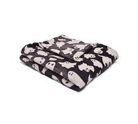 Bedlam - Halloween Ghosts Fleece Blanket (120 x 150cm) - Super Soft & Cosy Fleece in Black - Black Spooky Ghost Throw Blanket - Halloween Blankets and Throws (Snuggy) - Halloween Decorations
