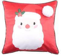 Bedlam - Jolly Santa - Fleece Cushion Cover - 43 x 43cm in Red