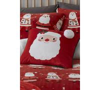 Bedlam 'Jolly Santa' Plush Fleece Filled Cushion in Red | Size: 43 cm x 43 cm Bedlam Red 43 cm x 43 cm