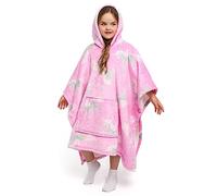 Bedlam, kids, children, girls, boys poncho, fleece hoodie, wearable throw, Polyester, Unicorn Pink, 75 x 92.5cm