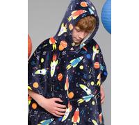 Bedlam, kids, children, girls, boys poncho, fleece hoodie, wearable throw, Polyester, Supersonic Blue, 75 x 92.5cm