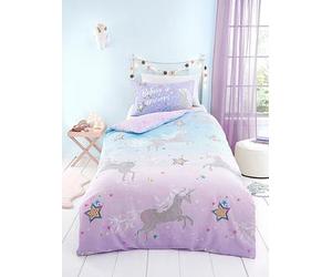 Bedlam Ombre Unicorn Glow In The Dark Duvet Cover Set Print