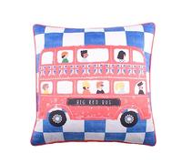 Bedlam - On The Move - Velvet Cushion Cover - 43 x 43cm in Blue