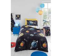 Bedlam Outer Space Glow in the Dark Duvet Cover Set Black