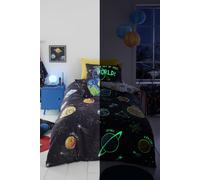 Bedlam - Glow in the Dark Space Duvet Cover - Double Bedding Size (200 x 200cm) - Reversible (2 Designs) - Galaxy & Planet Bedding for Boys - Solar System Universe Duvet Cover - Space Bedding for Kids