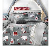 Bedlam Polar Bears-Easy Care Duvet Cover Set, Polycotton, Silver, King