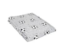 Bedlam - Football Fleece Blanket (120 x 150cm) - Reversible Print - Super Soft & Cosy Fleece Throw with Football - Football Blanket in Grey - Football Bedroom Accessories - Football Throw Blanket