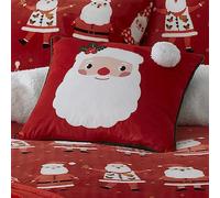 Bedlam - Santa Claus Cushion (43 x 43cm) - Filling Included - Pom Pom - Reversible (2 Colours) - Red Christmas Cushion with Cover Included/Cushion Insert - Christmas Decorations - Xmas Cushion