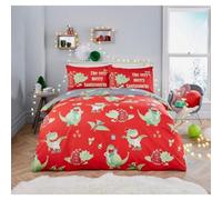 Bedlam Santasaurus Christmas Glow In The Dark Bedroom Duvet Cover Set