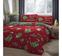 Bedlam Santasaurus Christmas Glow In The Dark Bedroom Duvet Cover Set