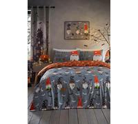 Bedlam 'Scary Gonks' Glow in the Dark Halloween Duvet Cover Set in Grey | Size: Double Bedlam Grey Double