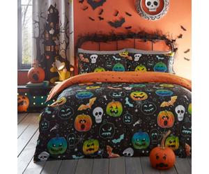 Bedlam Scary Pumpkins Glow In The Dark Halloween Duvet Cover Set