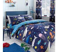 Bedlam Sea Life-Glow in The Dark Duvet Cover Set, Multicolour, Single