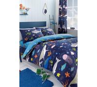 Bedlam Sea Life-Glow in The Dark Duvet Cover Set, Multicolour, Single