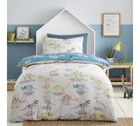 Bedlam Skeleton Dino Duvet Cover Set Single 135 x 200cm - Easy Care Bedding with Fun Dinosaur Skeleton Print, Includes 1 Pillowcase