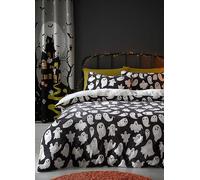 Bedlam Spooky Ghosts Halloween Fleece Duvet Cover Set White