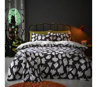 Bedlam Spooky Ghosts Plush Fleece Grey Duvet Cover Set