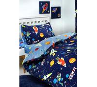 Supersonic Glow in the Dark Duvet Cover & Pillowcase Set Blue