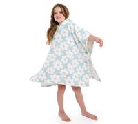 'Retro Flower' Super Cosy Plush Hooded Throw Bedlam Duck Egg Blue One Size
