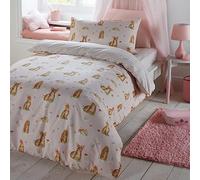 Bedlam - Woodland Friends - Easy Care Duvet Cover Set - Single Bed Size in Pink, WLEPK11P1U