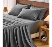 Bedlifes 100% French Flax Linen Sheets Set King Size - 6 Piece Extra Deep Pocket 18-24",Soft Breathable King Bed Sheets with Temperature Regulating & Moisture-Wicking(Dark Grey