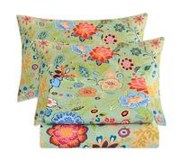 Bedlifes King Sheet Set Ultra Soft, Breathable, Silky Flower Deep Pocket 100% Microfiber Bedding, 4 Piece King Size with Floral Sage Green