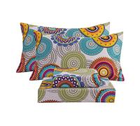 Bedlifes Queen Sheet Set Ultra Soft, Breathable, Silky Flower Deep Pocket 100% Microfiber Bedding, 4 Piece Queen Size Mandala Patterned