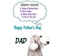 Bedlington Terrier Dog Humorous Happy Father's Day Card codehfd35 A5 Personalised Greetings Cards Posted by US Gifts for All 2016 from Derbyshire UK