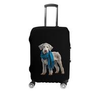 Bedlington Terrier Dog with Scarf Luggage Cover Washable Suitcase Protector Anti-Scratch Suitcase Covers Fits 18-32 Inch L