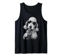 Bedlington Terrier Drinking Iced Coffee Funny Dog Lover Tank Top