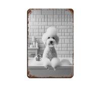 Bedlington Terrier, Funny Bathroom Decor Tin Sign Vintage Metal Pub Club Cafe Bar Home Wall Art Decoration Poster Retro 8x12inch(20x30cm)